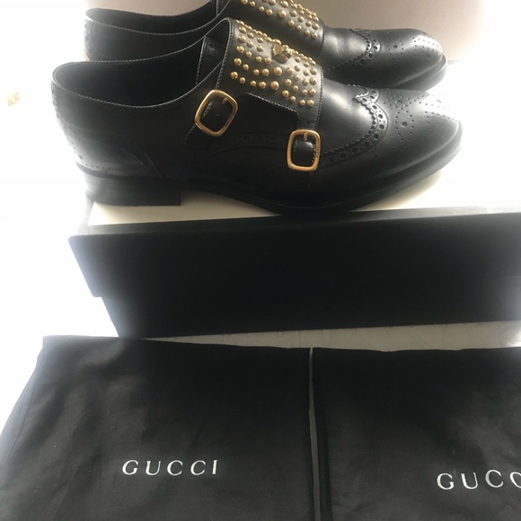 Gucci men queercore studded brogue monk shoes